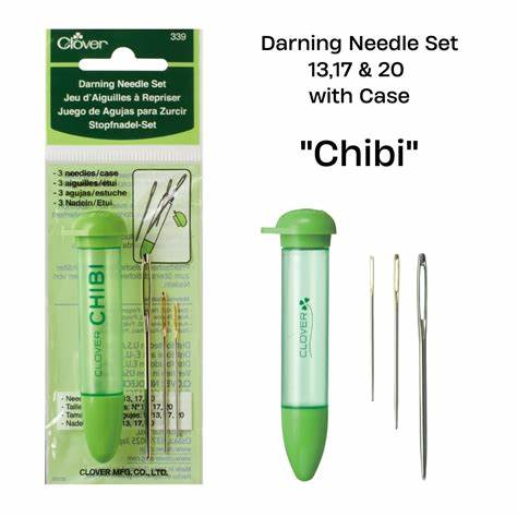 Clover Jumbo Darning Needle Set CHIBI 1 each of size 13, 17 & 20